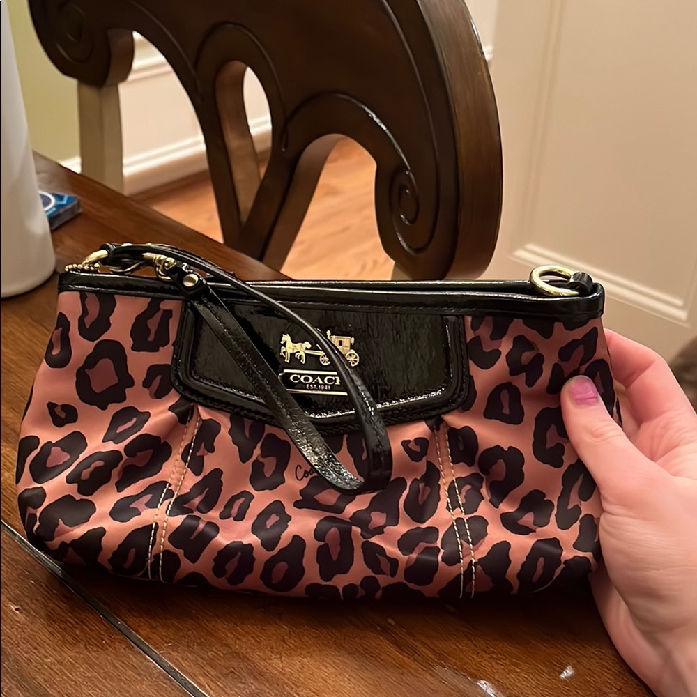Matching Coach Leopard Print Wristlet